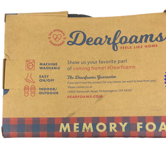 Dearfoams Men's Slippers Indoor Outdoor Memory Foam Slip On Small Med Large - Picture 4 of 5